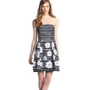 Women's Anthropologie Taylor Striped Floral Strapless Dress